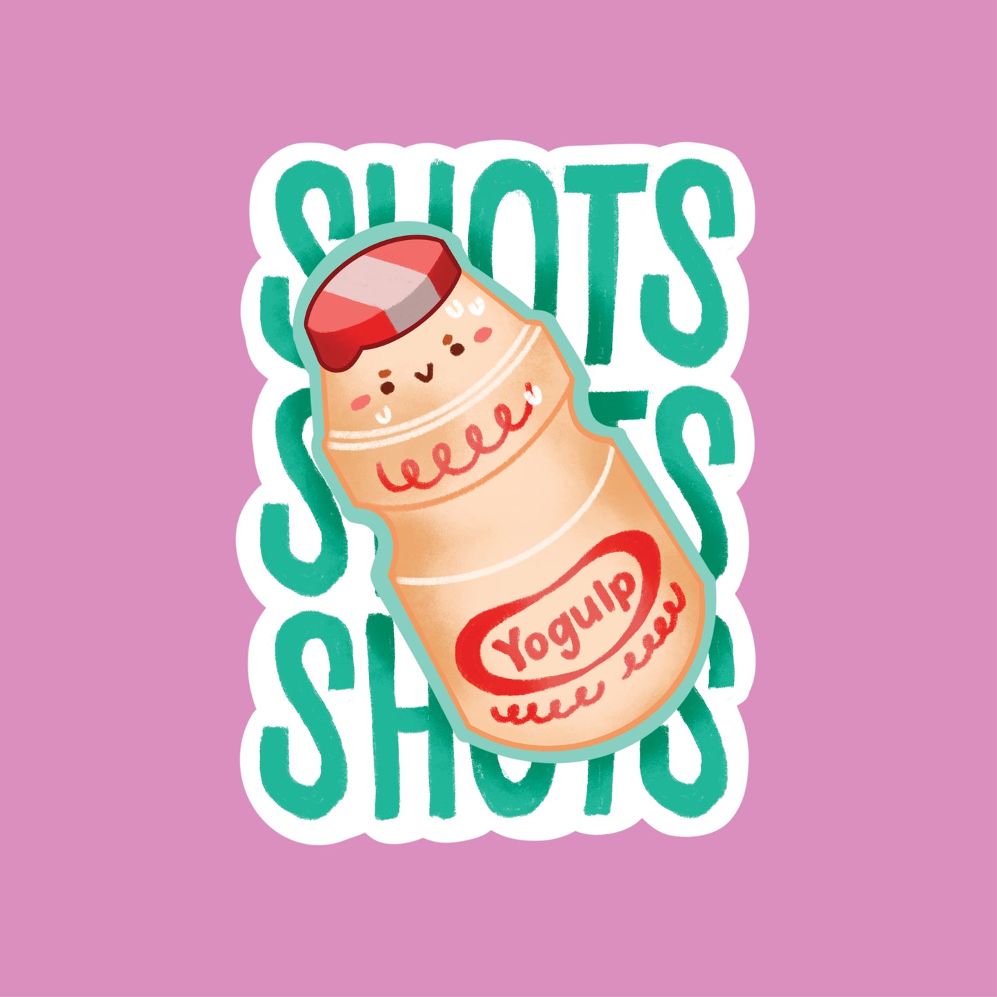 Shots Shots Shots Yakult Probiotic Drink Waterproof Vinyl Sticker
