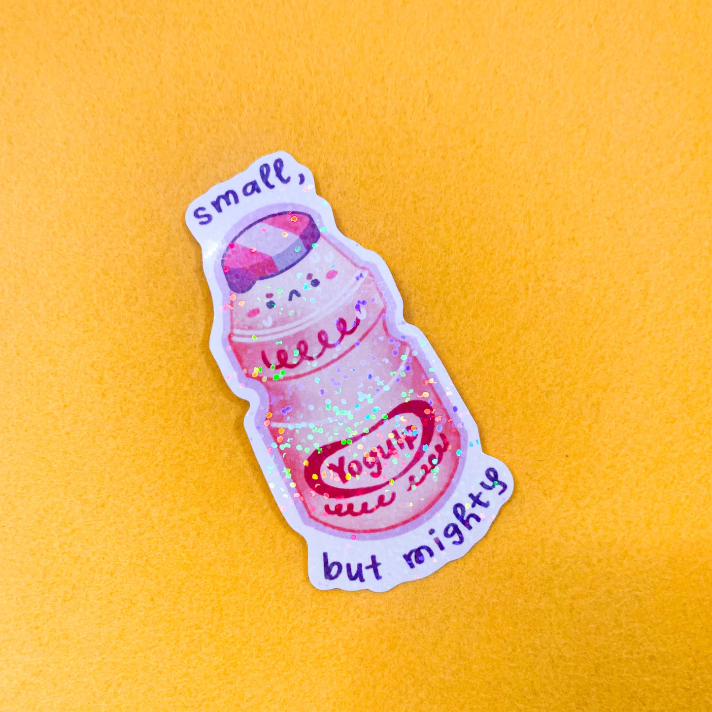 Small, But Mighty Yakult Probiotic Drink Waterproof Vinyl Sticker
