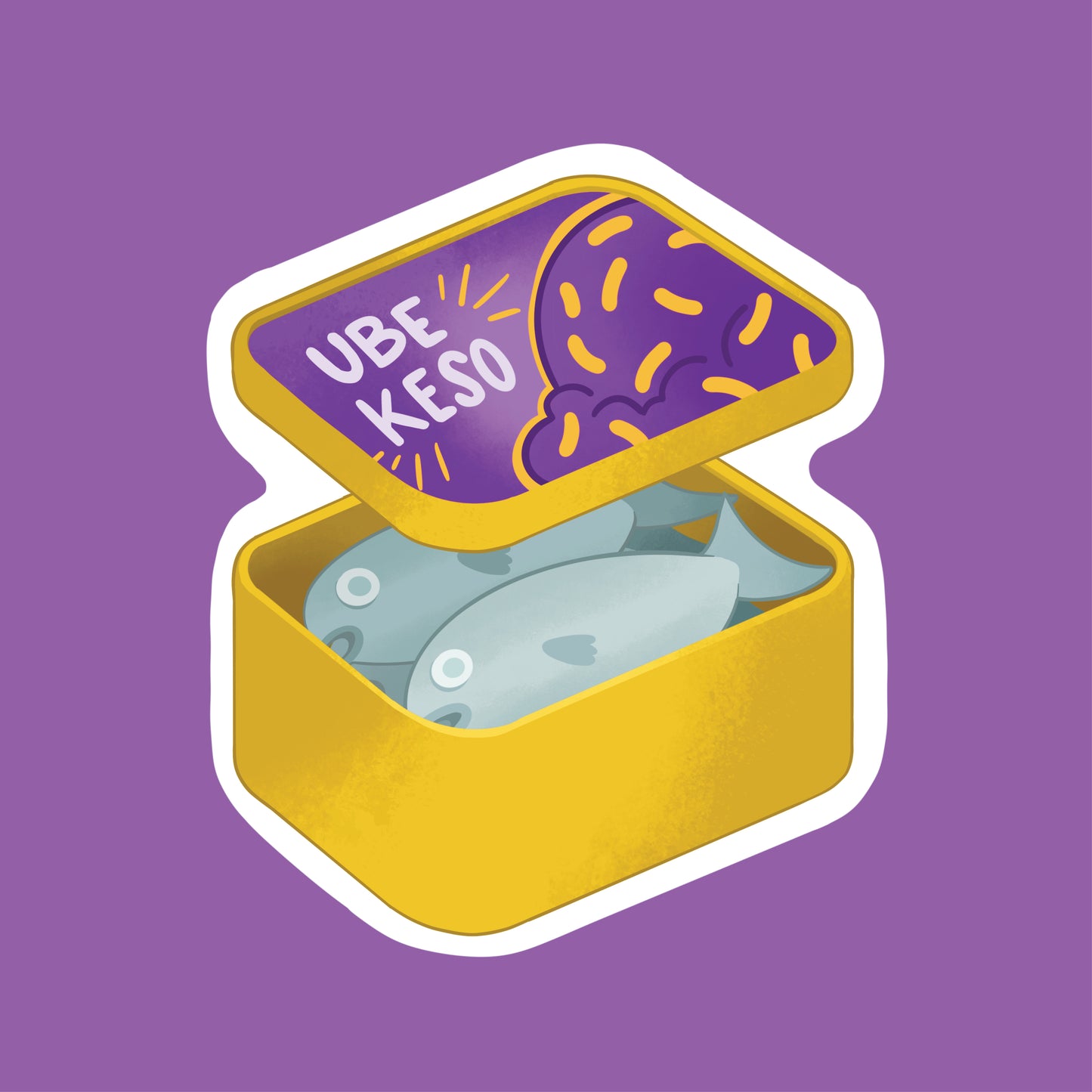 Ube Keso Ice Cream Fish Waterproof Vinyl Sticker