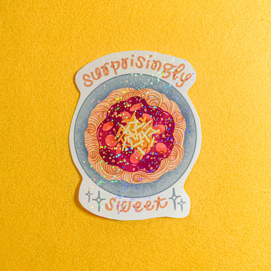 Surprisingly Sweet Filipino Spaghetti Waterproof Vinyl Sticker