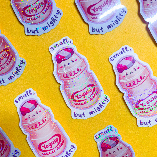 Small, But Mighty Yakult Probiotic Drink Waterproof Vinyl Sticker