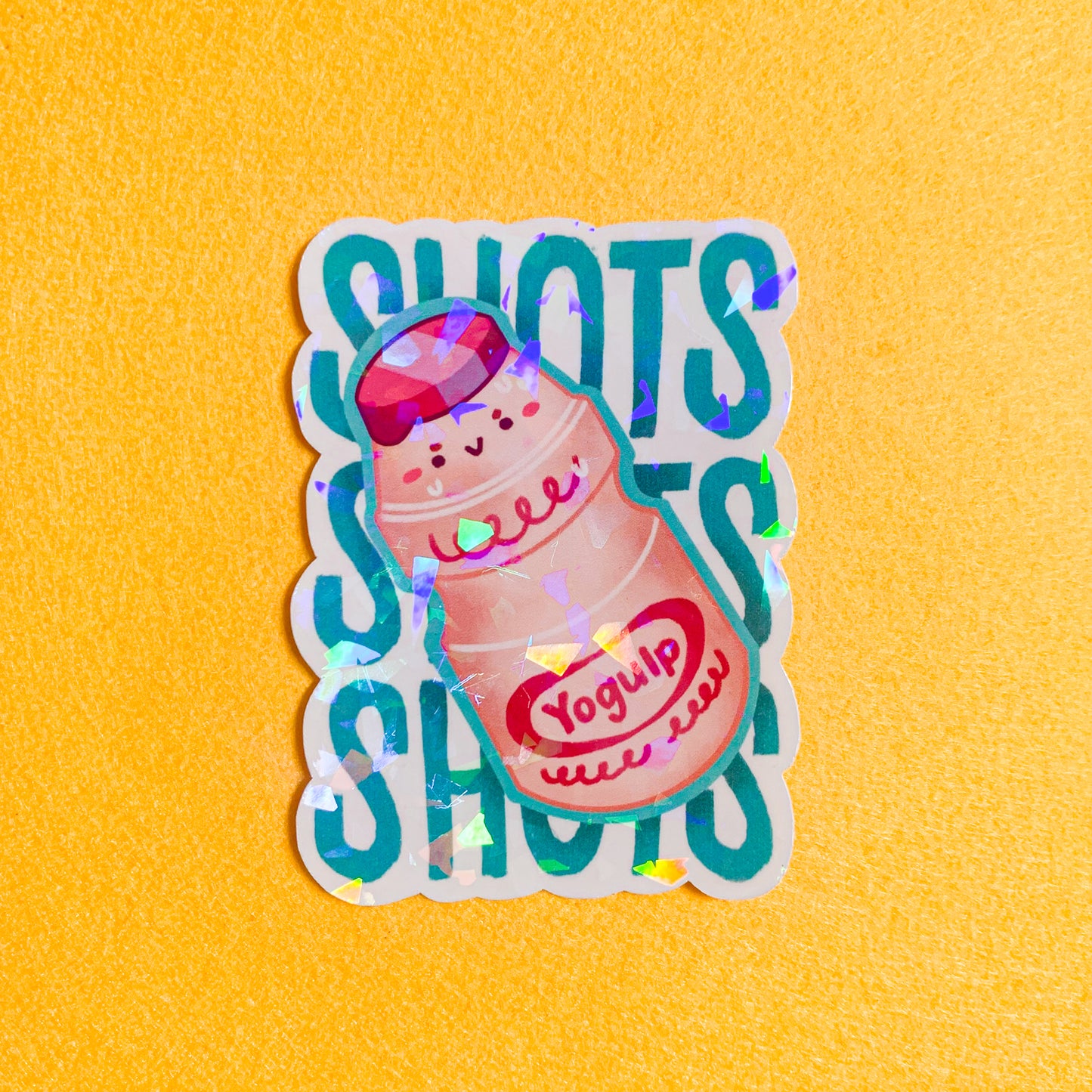Shots Shots Shots Yakult Probiotic Drink Waterproof Vinyl Sticker
