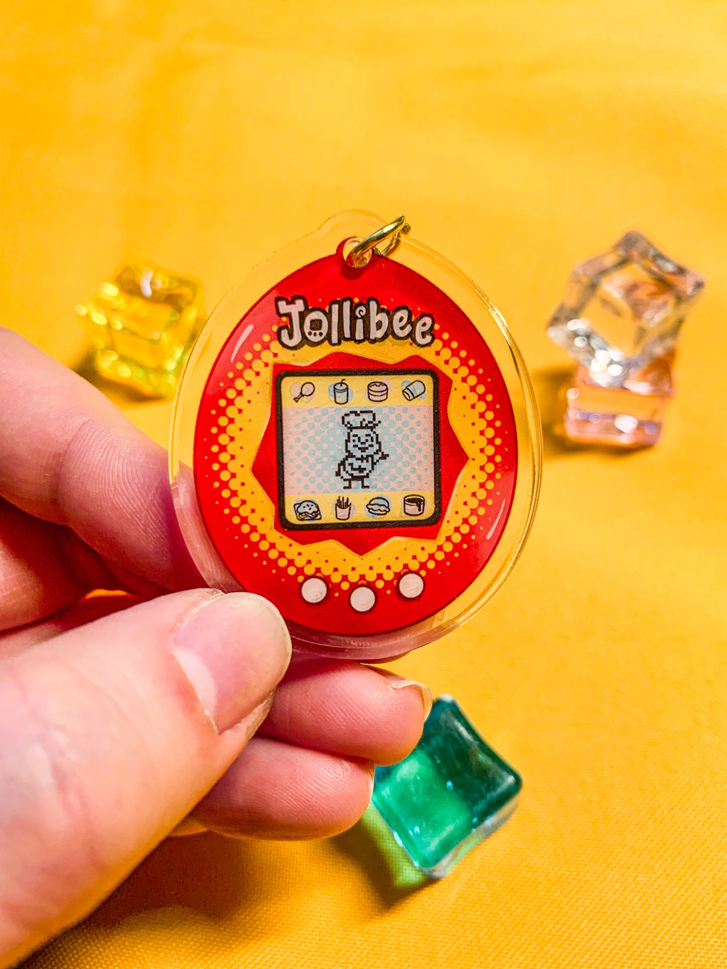 Jollibee Tamogotchi Keychain Charm