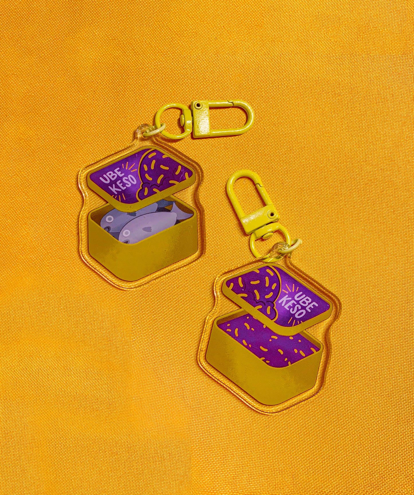 Ube Keso Ice Cream Frozen Fish Keychain Charm