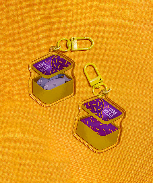 Ube Keso Ice Cream Frozen Fish Keychain Charm