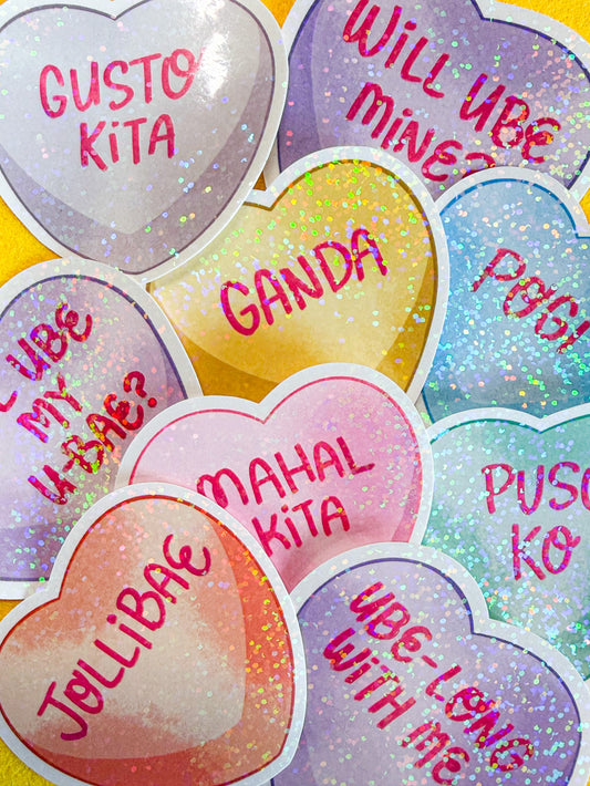 Candy Heart Waterproof Vinyl Stickers | Limited Edition