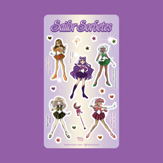 Sailor Sorbetes Vinyl Waterproof Sticker Sheet