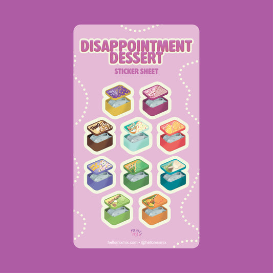 Disappointment Dessert Vinyl Waterproof Sticker Sheet