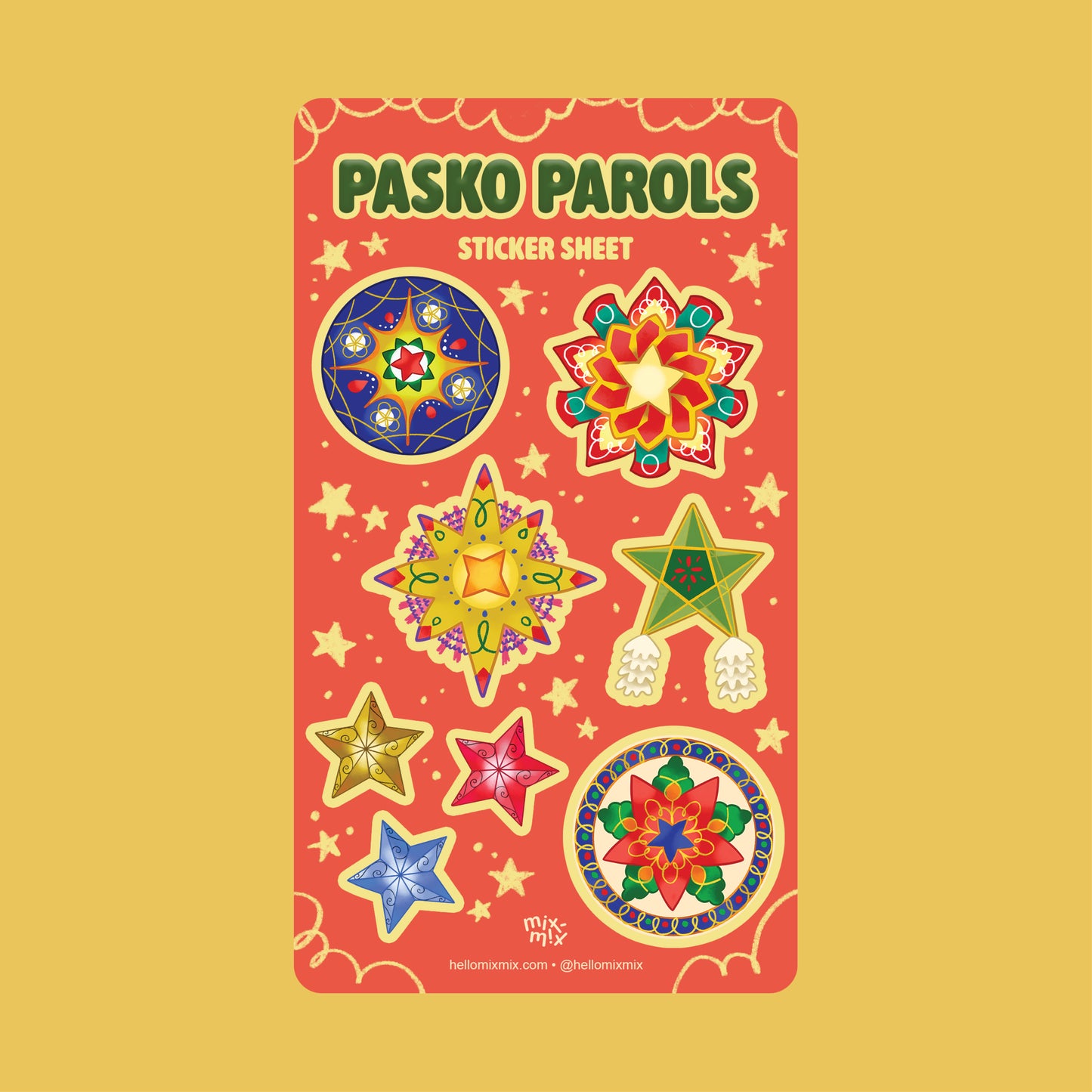 Pasko Parols Vinyl Waterproof Sticker Sheet | All Proceeds Towards Philippine Typhoon Relief
