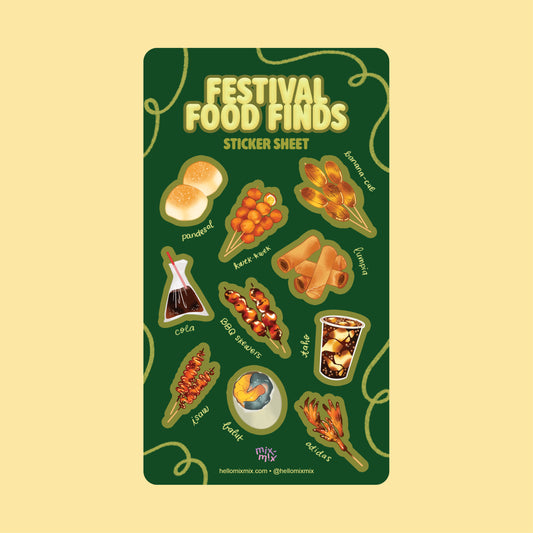 Festival Food Finds Vinyl Waterproof Sticker Sheet