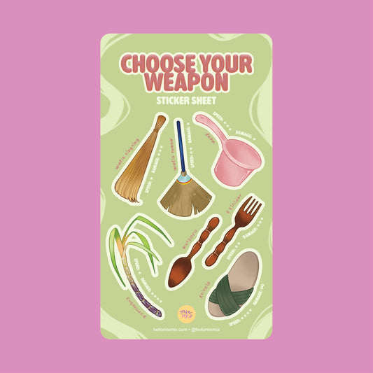 Choose Your Weapon Vinyl Waterproof Sticker Sheet