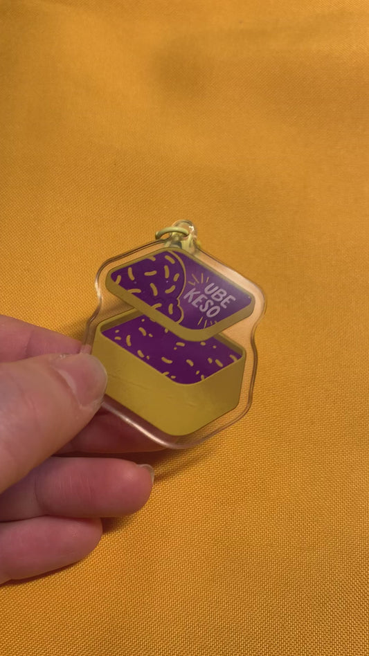 Ube Keso Ice Cream Frozen Fish Keychain Charm