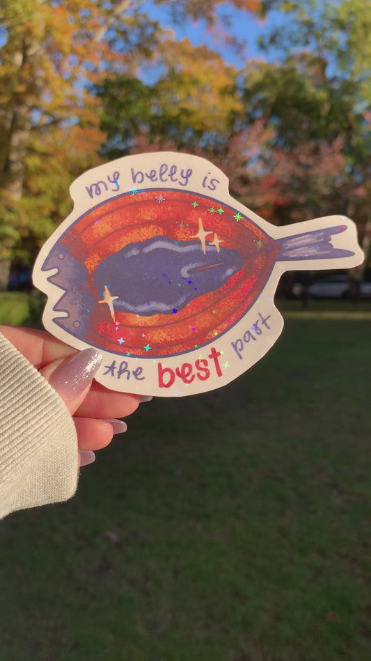 My Belly is the Best Part Bangus Milkfish Waterproof Vinyl Sticker