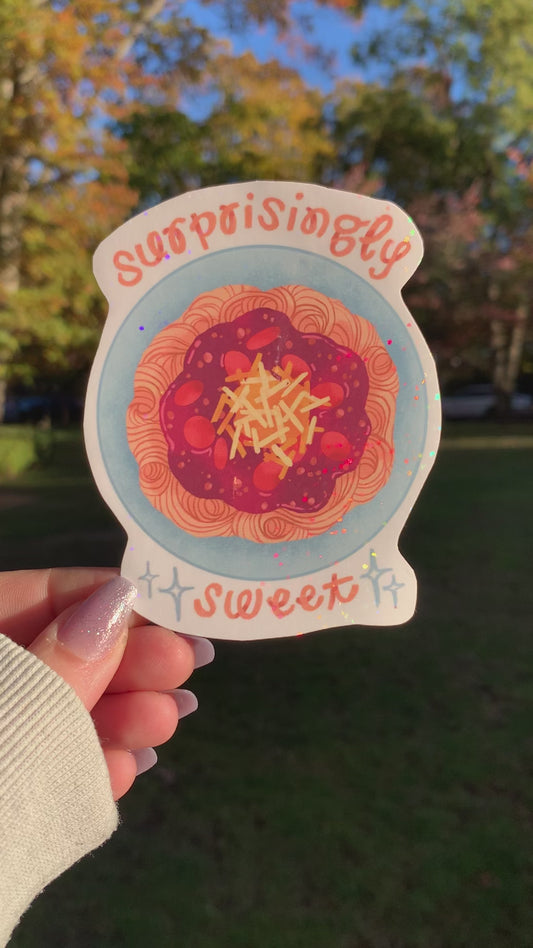 Surprisingly Sweet Filipino Spaghetti Waterproof Vinyl Sticker